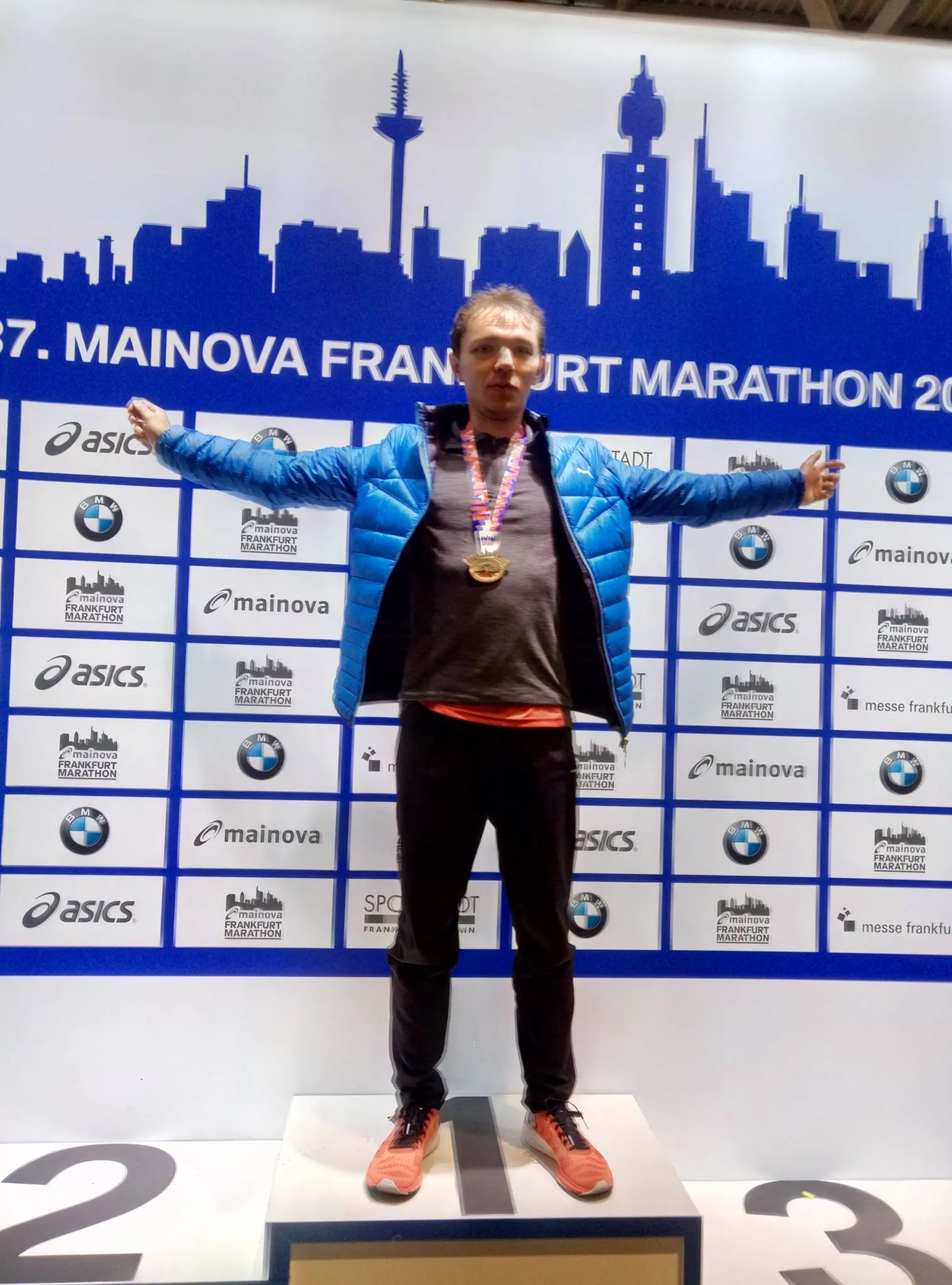 With the finisher's medal