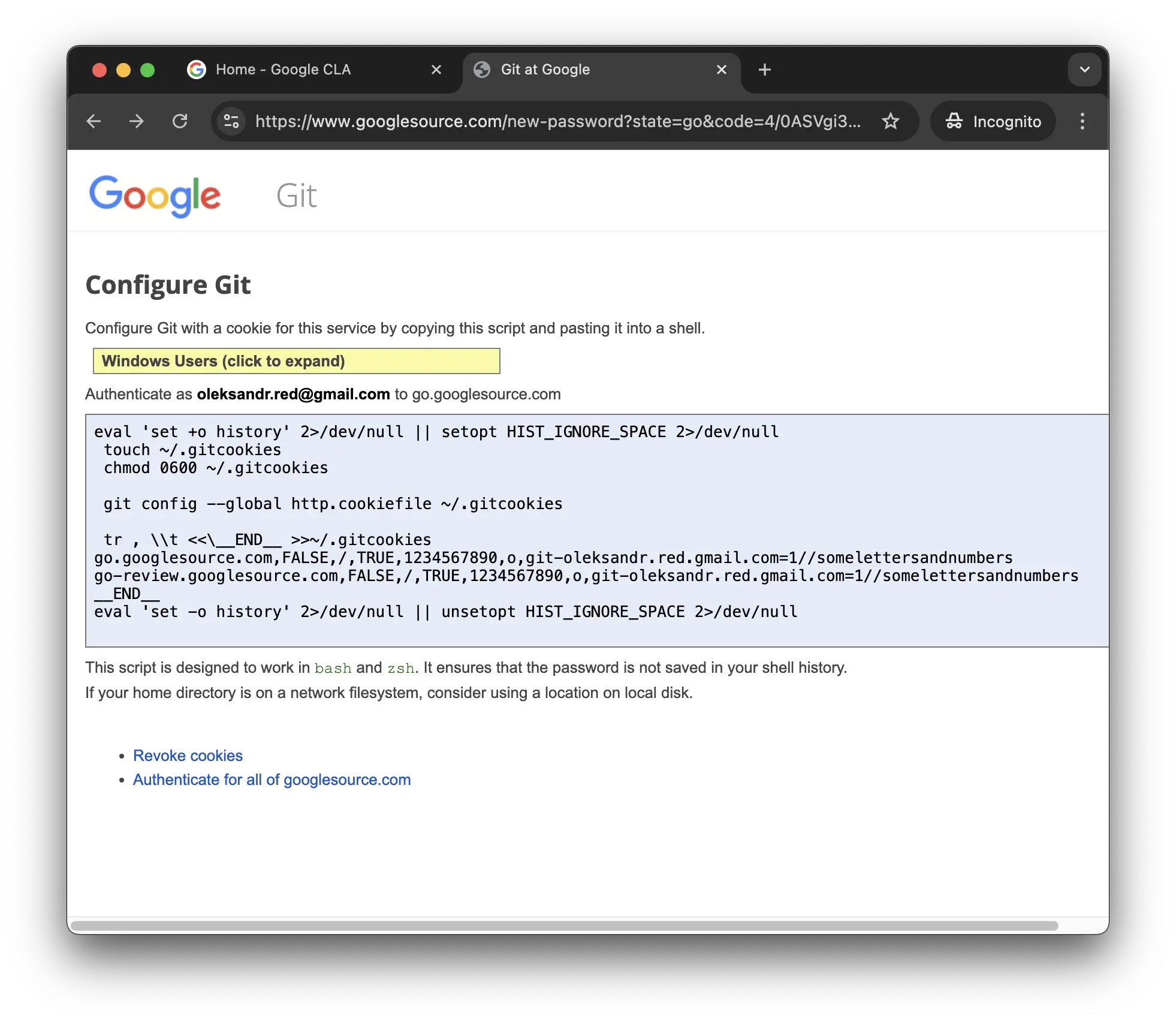 Configure Git script