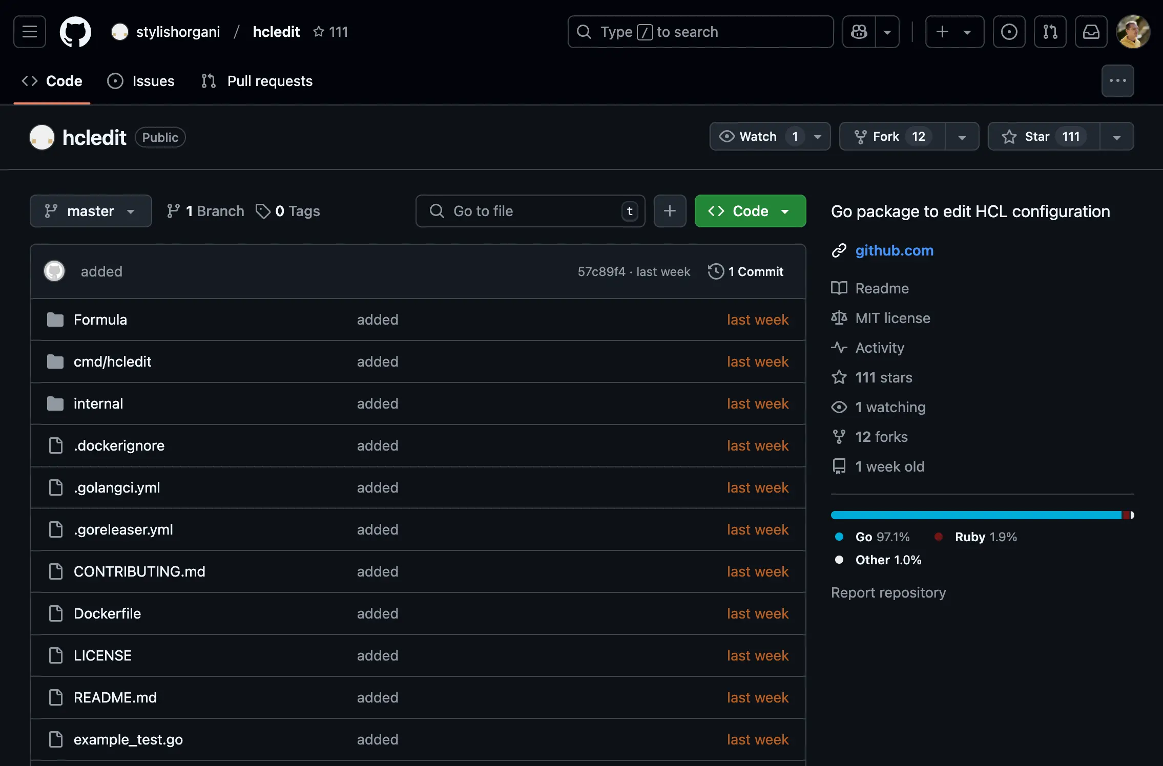 Malicious hcledit repository