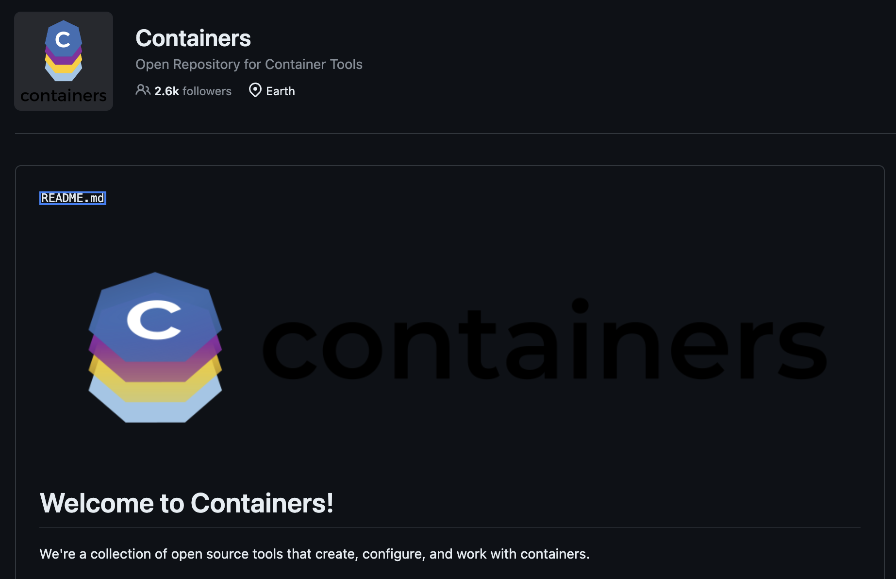 Containers: unreadable logo on GitHub dark theme