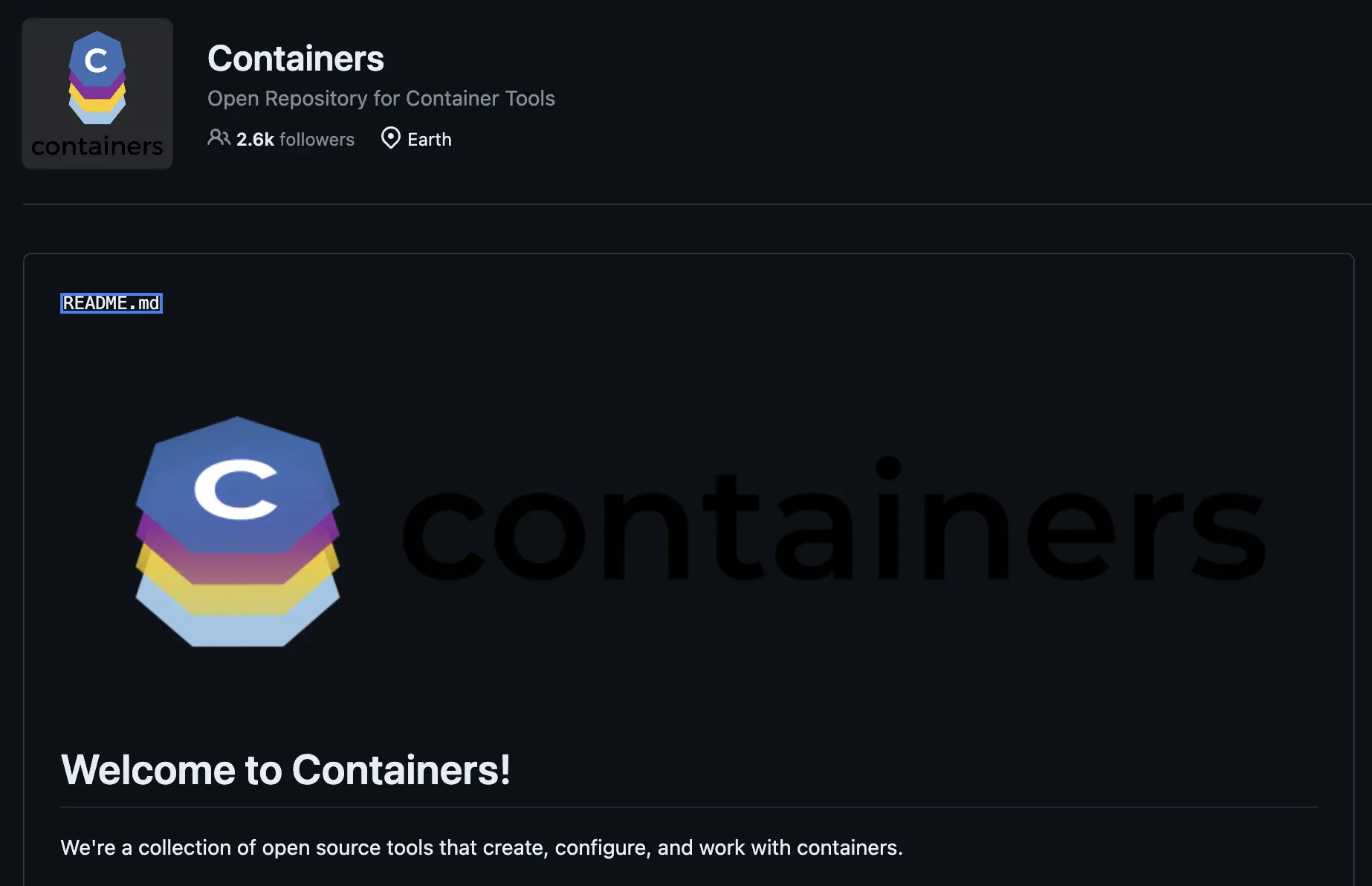 Containers: unreadable logo on GitHub dark theme