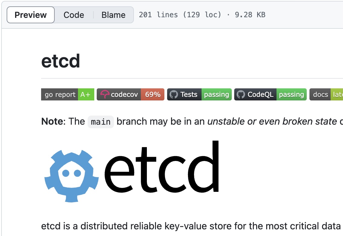 etcd logo on GitHub light theme