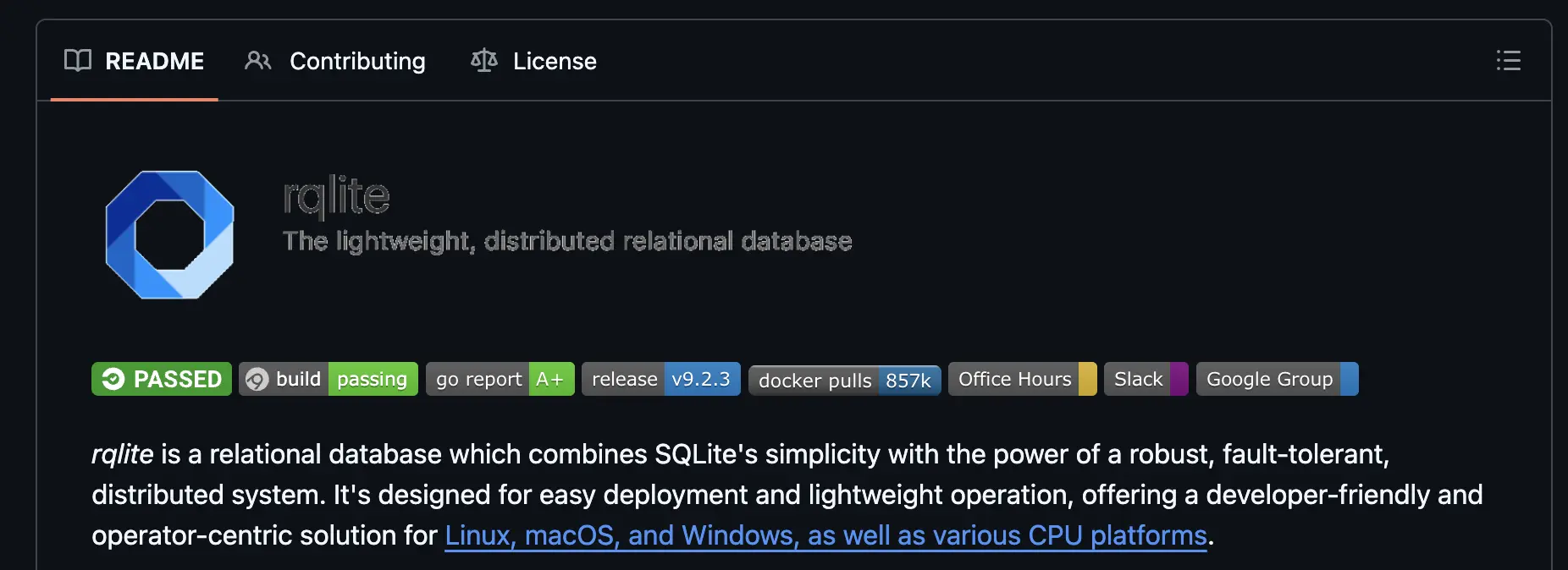 rqlite: unreadable logo on GitHub dark theme